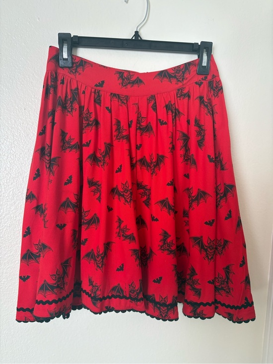 Sourpuss Dresses & Skirts - Sourpuss Bat Attack Red Blk Skater Skirt Halloween Horror Rockabilly Spooky Goth